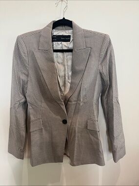 Zara Beige & Black Checked Blazer